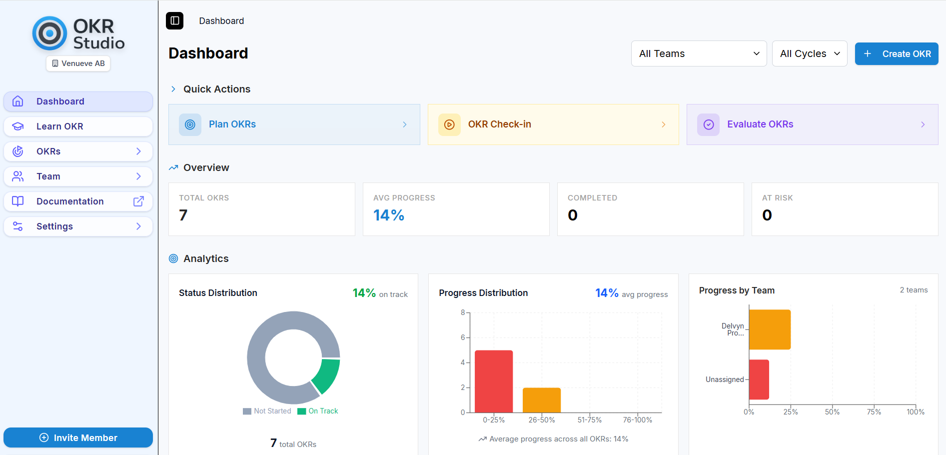 OKR Studio Dashboard
